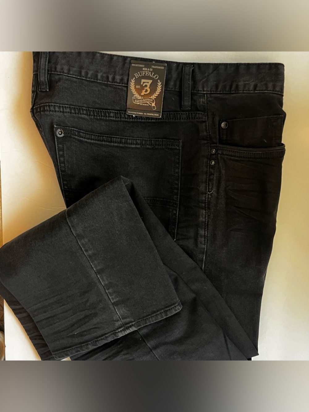Buffalo David Bitton Men's Slim Straight Jeans - Black-size 34X32
